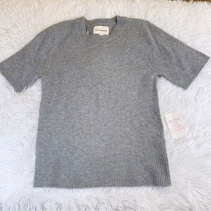 Lucky brands NWT women's short sleeve crew neck Gray Sweater